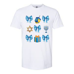 Retro Coquette Hanukkah Dreidel Menorah Chanukah Jewish Softstyle CVC T-Shirt