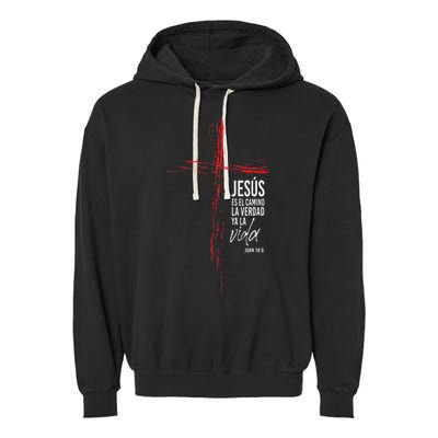 Regalos Cristianos Hombres Jesús Mensajes Christian Spanish Garment-Dyed Fleece Hoodie
