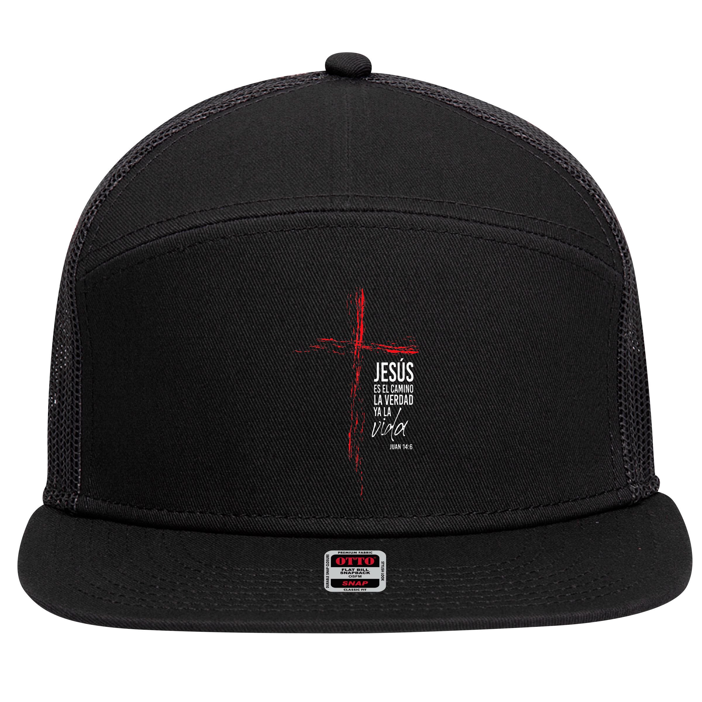 Regalos Cristianos Hombres Jesús Mensajes Christian Spanish 7 Panel Mesh Trucker Snapback Hat