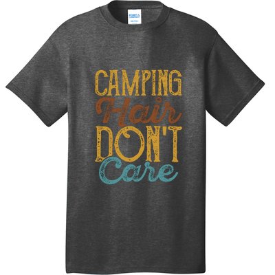 Retro Camping Hair Dont Care Gift Camping Addiction T-Shirt