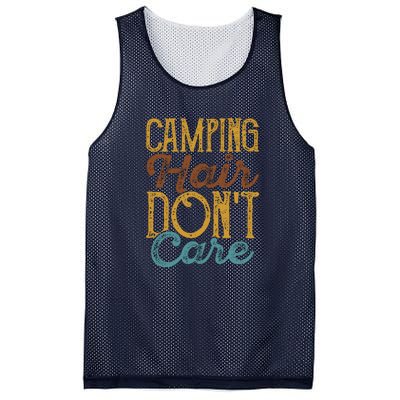 Retro Camping Hair Dont Care Gift Camping Addiction Mesh Reversible Basketball Jersey Tank