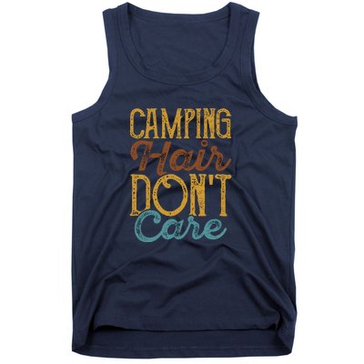 Retro Camping Hair Dont Care Gift Camping Addiction Tank Top