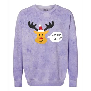 Reindeer Cartoon Ho Ho Cute Christmas Gift Colorblast Crewneck Sweatshirt