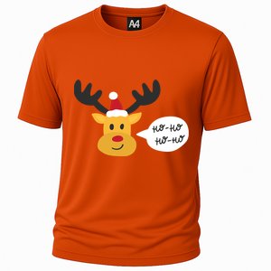 Reindeer Cartoon Ho Ho Cute Christmas Gift Cooling Performance Crew T-Shirt