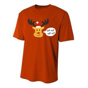 Reindeer Cartoon Ho Ho Cute Christmas Gift Performance Sprint T-Shirt