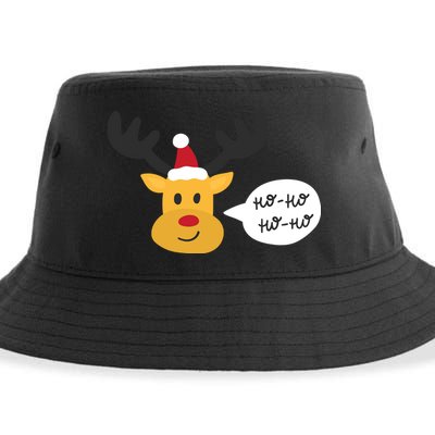 Reindeer Cartoon Ho Ho Cute Christmas Gift Sustainable Bucket Hat