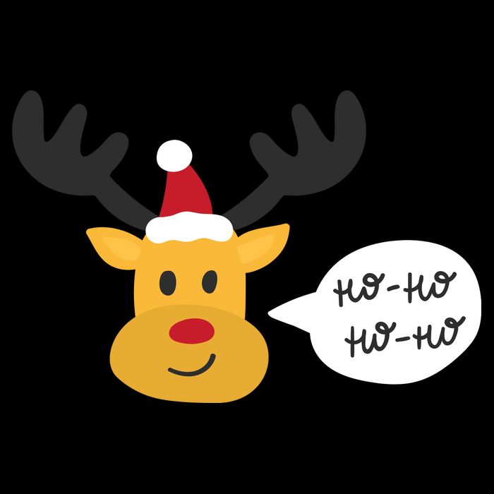 Reindeer Cartoon Ho Ho Cute Christmas Gift Drawstring Bag