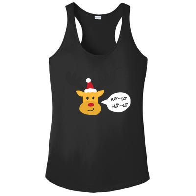 Reindeer Cartoon Ho Ho Cute Christmas Gift Ladies PosiCharge Competitor Racerback Tank