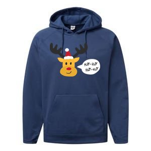 Reindeer Cartoon Ho Ho Cute Christmas Gift Performance Fleece Hoodie