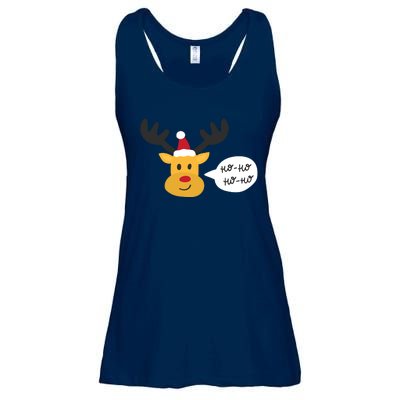 Reindeer Cartoon Ho Ho Cute Christmas Gift Ladies Essential Flowy Tank