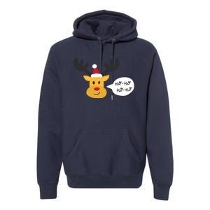 Reindeer Cartoon Ho Ho Cute Christmas Gift Premium Hoodie