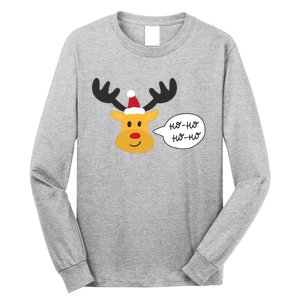 Reindeer Cartoon Ho Ho Cute Christmas Gift Long Sleeve Shirt