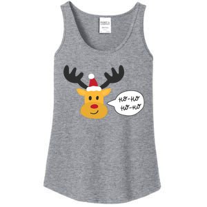 Reindeer Cartoon Ho Ho Cute Christmas Gift Ladies Essential Tank