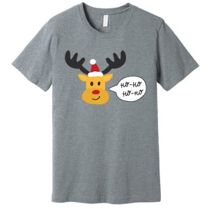 Reindeer Cartoon Ho Ho Cute Christmas Gift Premium T-Shirt