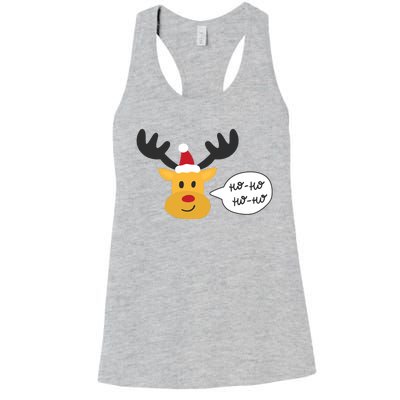 Reindeer Cartoon Ho Ho Cute Christmas Gift Women's Racerback Tank