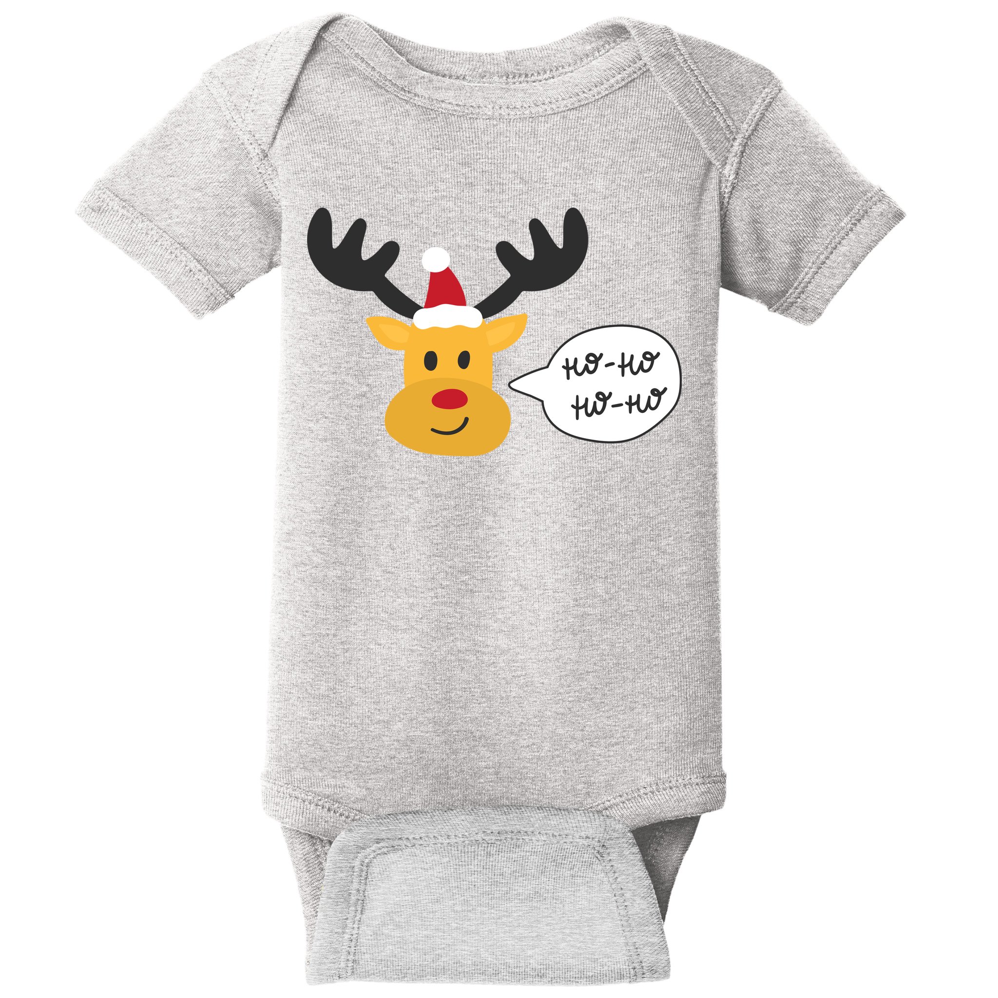 Reindeer Cartoon Ho Ho Cute Christmas Gift Baby Bodysuit