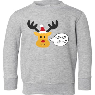 Reindeer Cartoon Ho Ho Cute Christmas Gift Toddler Sweatshirt