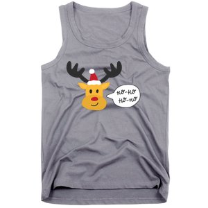 Reindeer Cartoon Ho Ho Cute Christmas Gift Tank Top