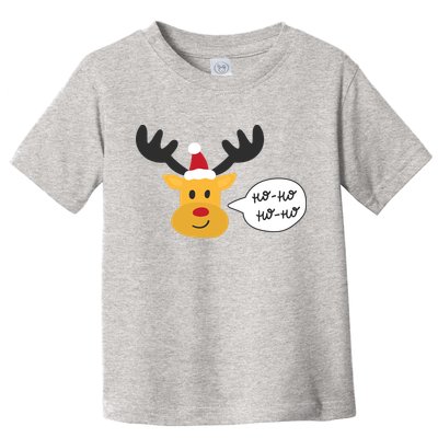 Reindeer Cartoon Ho Ho Cute Christmas Gift Toddler T-Shirt
