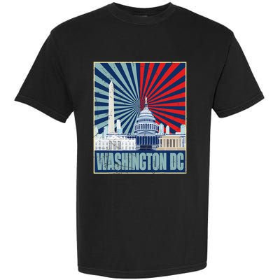 Retro Capitol Hill Washington DC American Flag 4th Of July Garment-Dyed Heavyweight T-Shirt