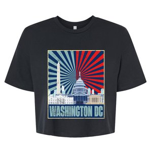 Retro Capitol Hill Washington DC American Flag 4th Of July Bella+Canvas Jersey Crop Tee