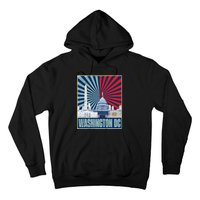 Retro Capitol Hill Washington DC American Flag 4th Of July Hoodie