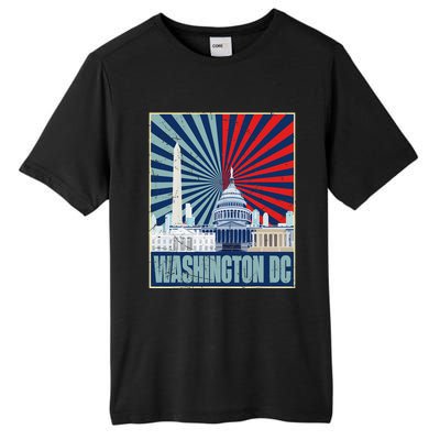 Retro Capitol Hill Washington DC American Flag 4th Of July Tall Fusion ChromaSoft Performance T-Shirt