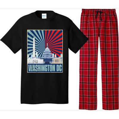 Retro Capitol Hill Washington DC American Flag 4th Of July Pajama Set