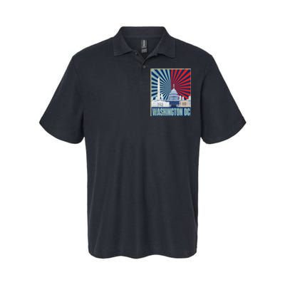 Retro Capitol Hill Washington DC American Flag 4th Of July Softstyle Adult Sport Polo