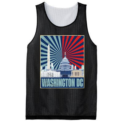 Retro Capitol Hill Washington DC American Flag 4th Of July Mesh Reversible Basketball Jersey Tank