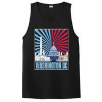 Retro Capitol Hill Washington DC American Flag 4th Of July PosiCharge Competitor Tank