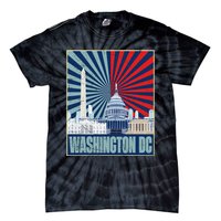 Retro Capitol Hill Washington DC American Flag 4th Of July Tie-Dye T-Shirt