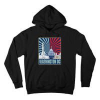 Retro Capitol Hill Washington DC American Flag 4th Of July Tall Hoodie