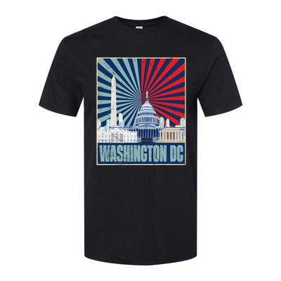 Retro Capitol Hill Washington DC American Flag 4th Of July Softstyle CVC T-Shirt