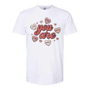 Retro Candy Heart Teacher Valentines Day You Are Enough Softstyle CVC T-Shirt