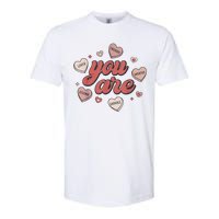 Retro Candy Heart Teacher Valentines Day You Are Enough Softstyle CVC T-Shirt