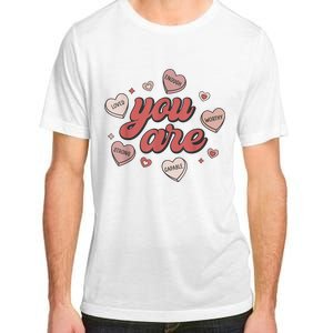 Retro Candy Heart Teacher Valentines Day You Are Enough Adult ChromaSoft Performance T-Shirt