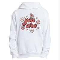 Retro Candy Heart Teacher Valentines Day You Are Enough Urban Pullover Hoodie