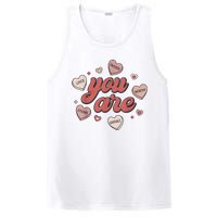 Retro Candy Heart Teacher Valentines Day You Are Enough PosiCharge Competitor Tank