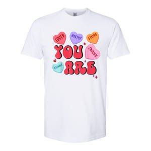 Retro Candy Heart Teacher Valentines Day You Enough Softstyle CVC T-Shirt