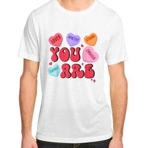 Retro Candy Heart Teacher Valentines Day You Enough Adult ChromaSoft Performance T-Shirt