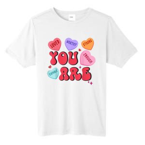 Retro Candy Heart Teacher Valentines Day You Enough Tall Fusion ChromaSoft Performance T-Shirt