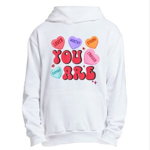 Retro Candy Heart Teacher Valentines Day You Enough Urban Pullover Hoodie