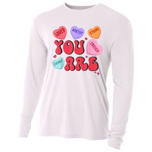 Retro Candy Heart Teacher Valentines Day You Enough Cooling Performance Long Sleeve Crew