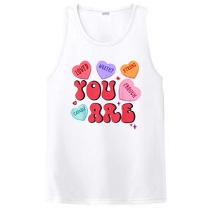 Retro Candy Heart Teacher Valentines Day You Enough PosiCharge Competitor Tank