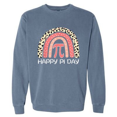 Rainbow Cheetah Happy Pi Day Math 3 14 Symbol Teacher Garment-Dyed Sweatshirt