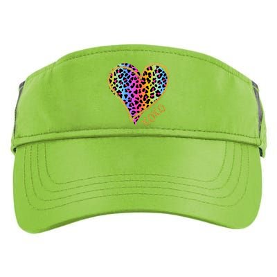 Rainbow Cheetah Heart Xoxo Adult Drive Performance Visor