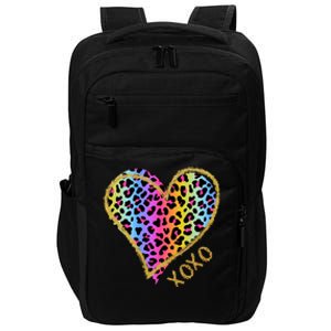 Rainbow Cheetah Heart Xoxo Impact Tech Backpack