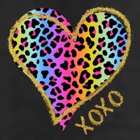 Rainbow Cheetah Heart Xoxo Adult Drive Performance Visor
