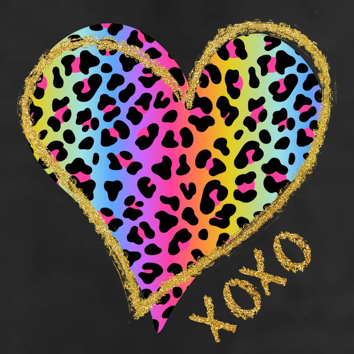 Rainbow Cheetah Heart Xoxo Adult Drive Performance Visor